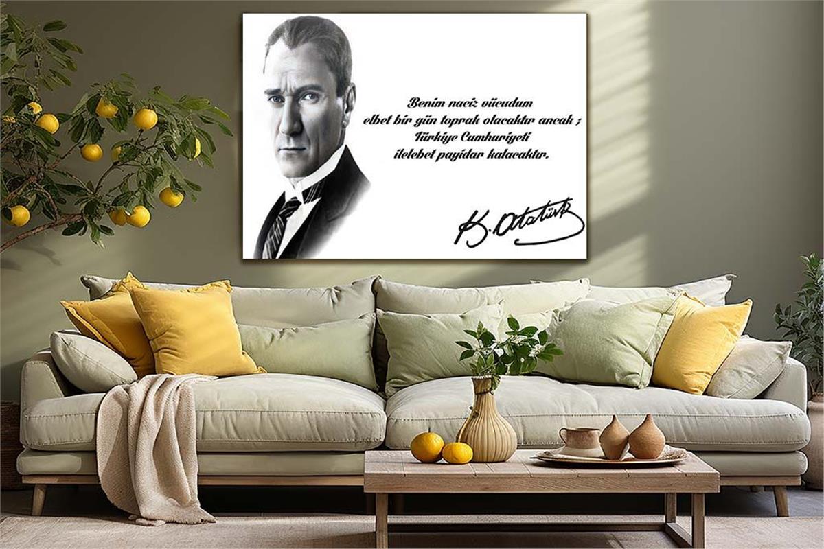 MUSTAFA KEMAL ATATÜRK GÖRSELLİ CAM TABLO