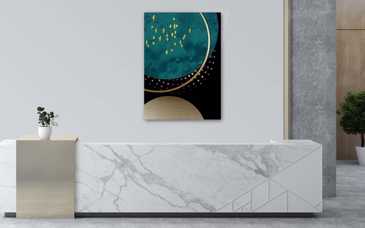 Vertical Tempered Glasss Wall Arts Art-Themed225
