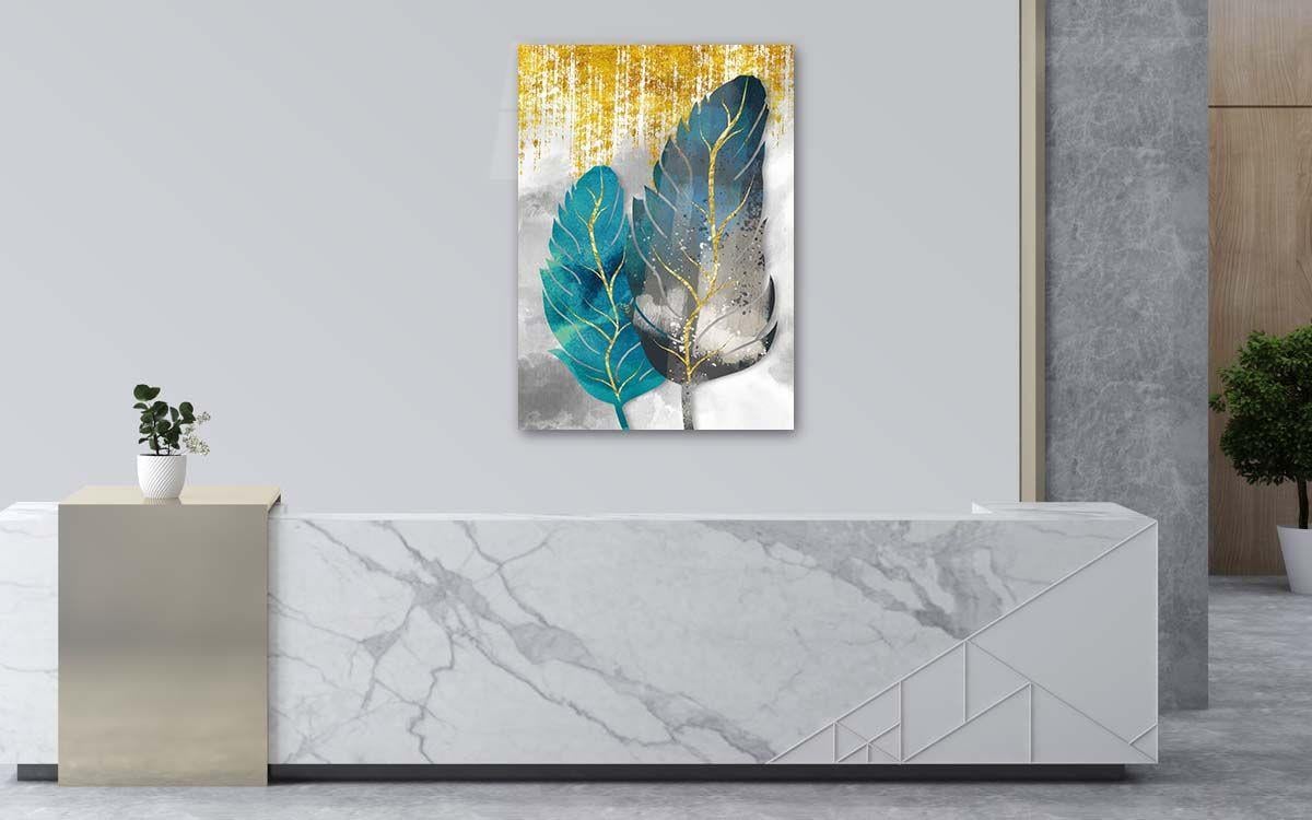 Dikey Sanat Temalı Cam Tablo 334