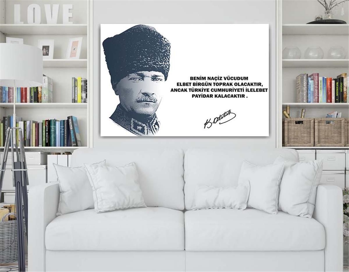 MUSTAFA KEMAL ATATÜRK GÖRSELLİ CAM TABLO