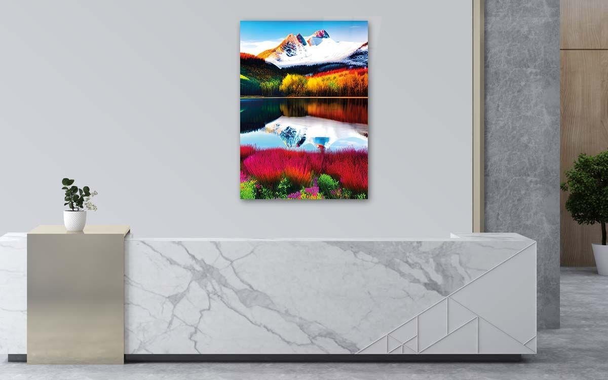 Vertical Tempered Glasss Wall Arts Natured-Themed184
