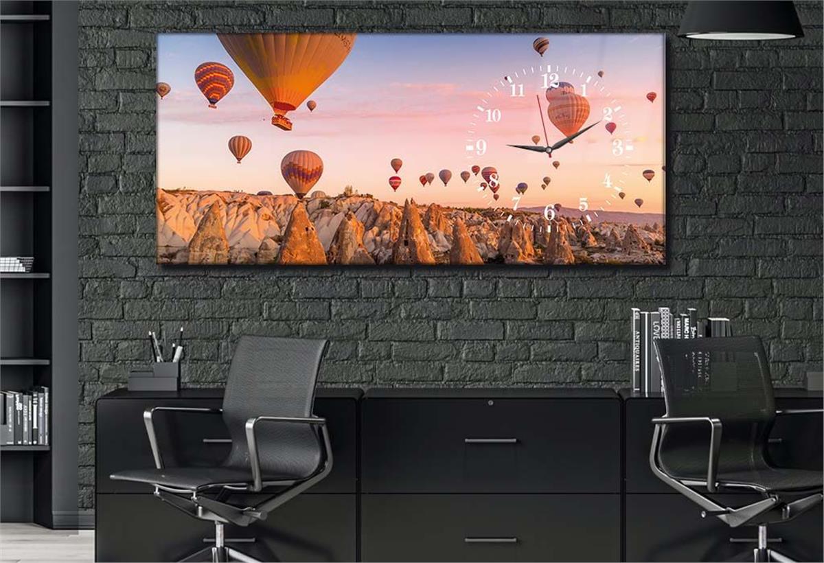 Side-Clock, Art And Nature-Themed Horizontal Glass Wall Painting 079