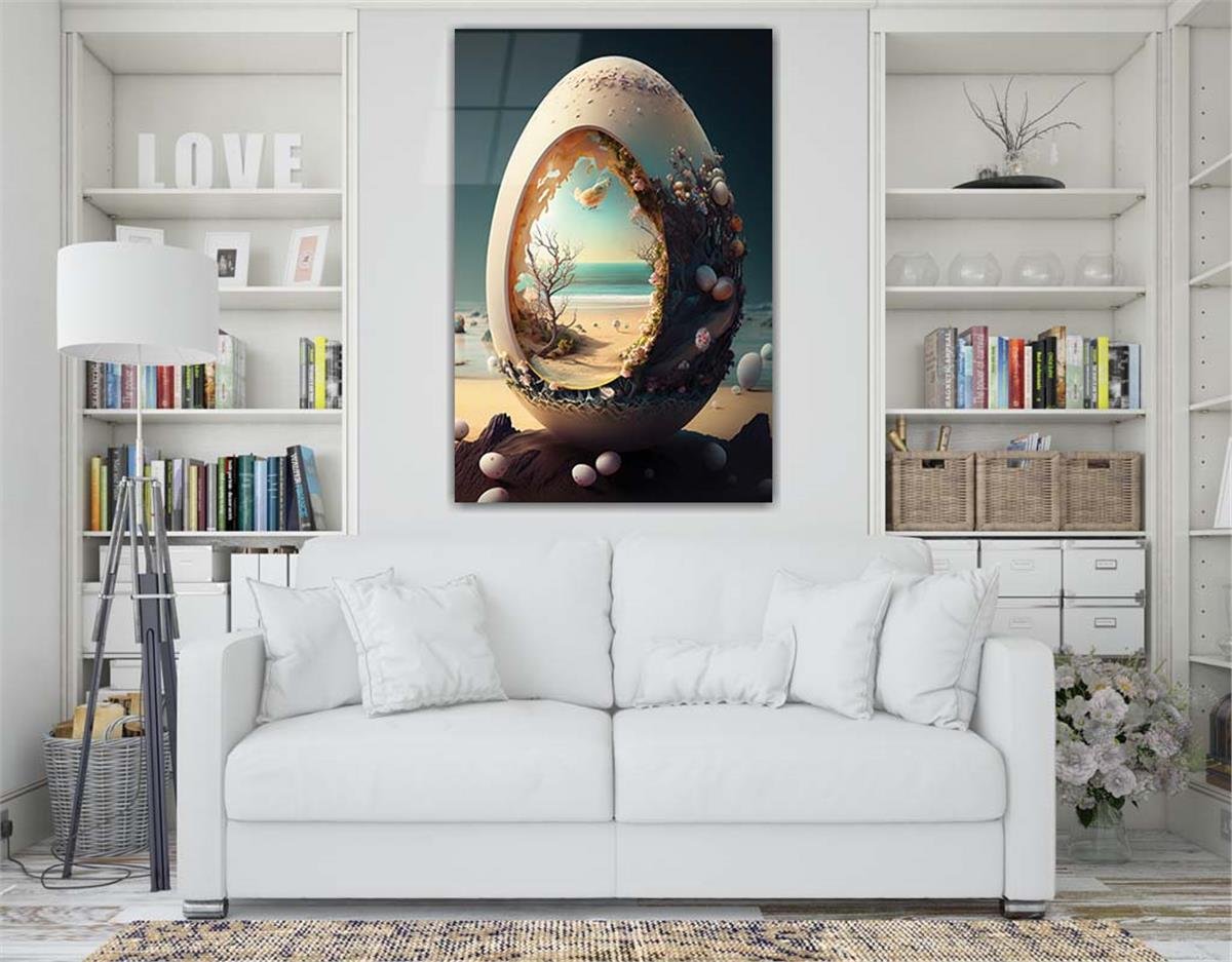 Dikey Sanat Temalı Cam Tablo 311