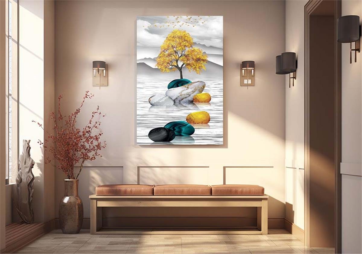 Vertical Tempered Glasss Wall Arts Art-Themed253