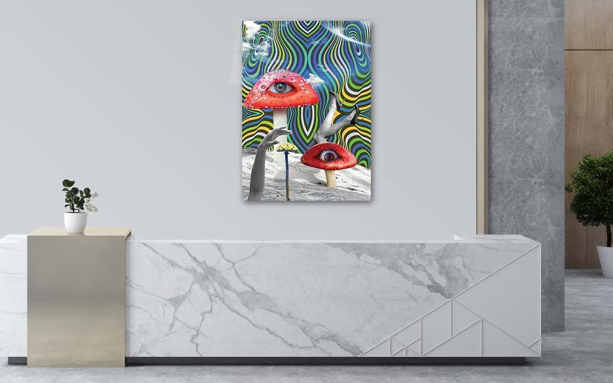 Dikey Sanat Temalı Cam Tablo 330
