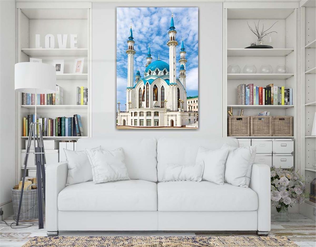Tempered Glass Wall Art with Mosque Visual