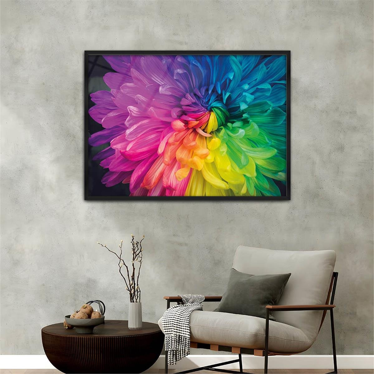 Aluminum-Framed Art-Themed Tempered Glass Wall Art 092