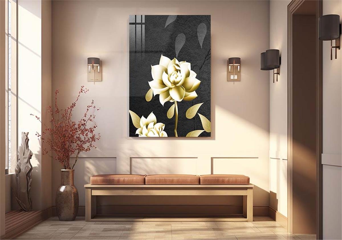 Vertical Tempered Glasss Wall Arts Natured-Themed106