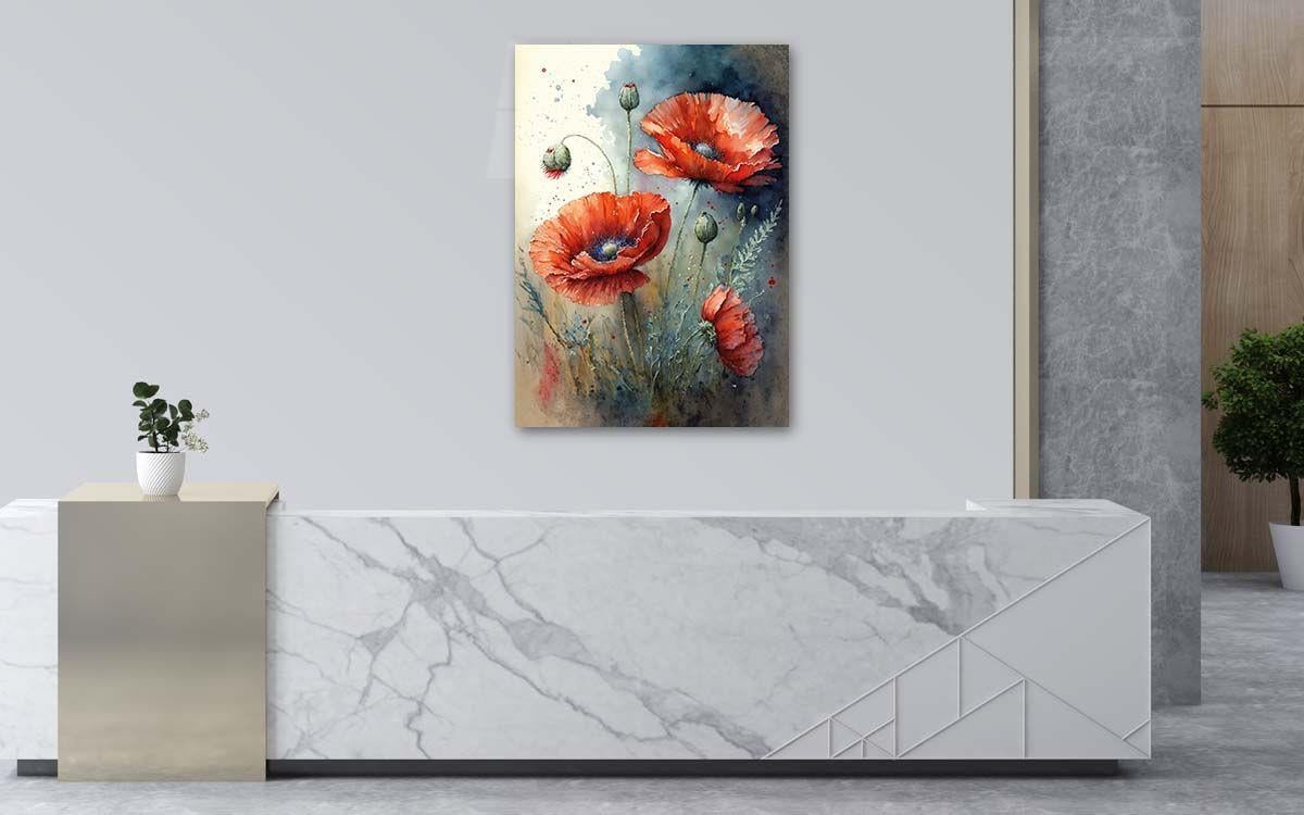 Dikey Sanat Temalı Cam Tablo 320