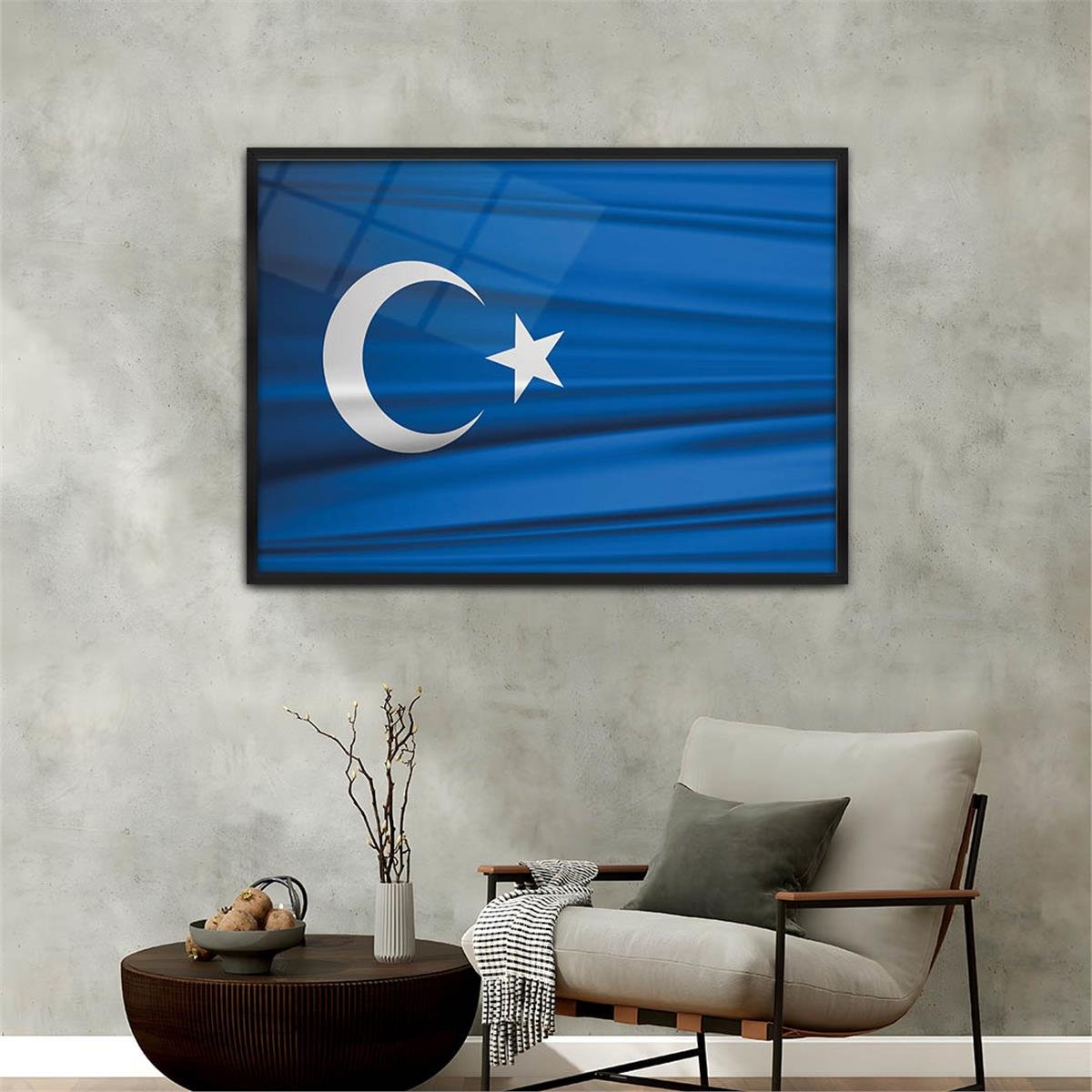 Aluminum-Framed National-Themed Tempered Glass Wall Art 066