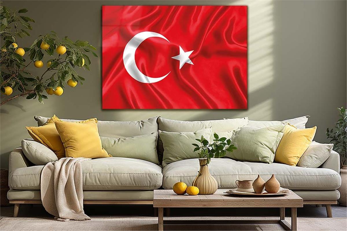 Yatay Vatan Temalı Cam Tablo82