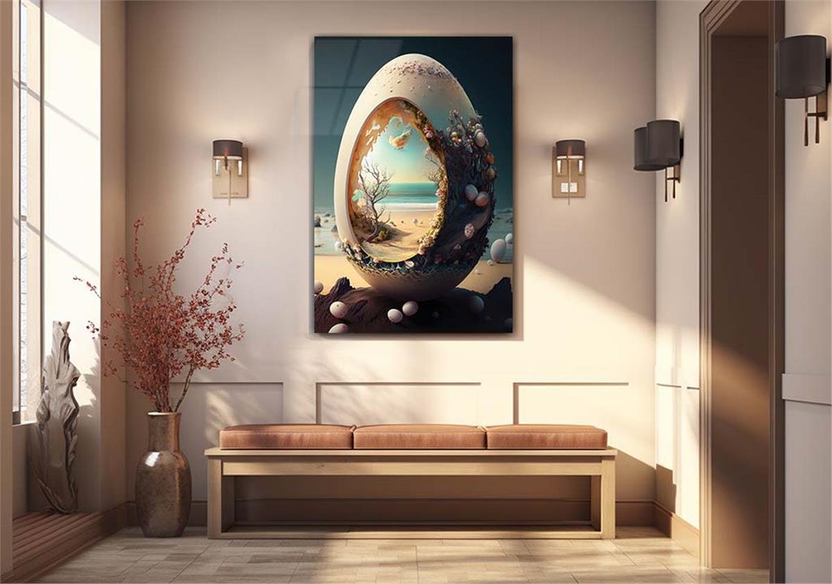 Dikey Sanat Temalı Cam Tablo 311