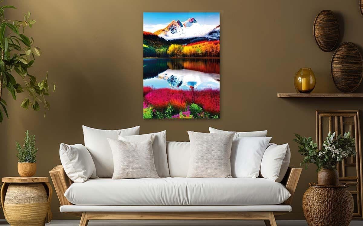 Vertical Tempered Glasss Wall Arts Natured-Themed184