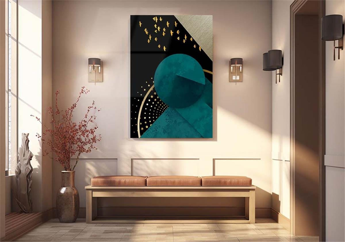 Dikey Sanat Temalı Cam Tablo227
