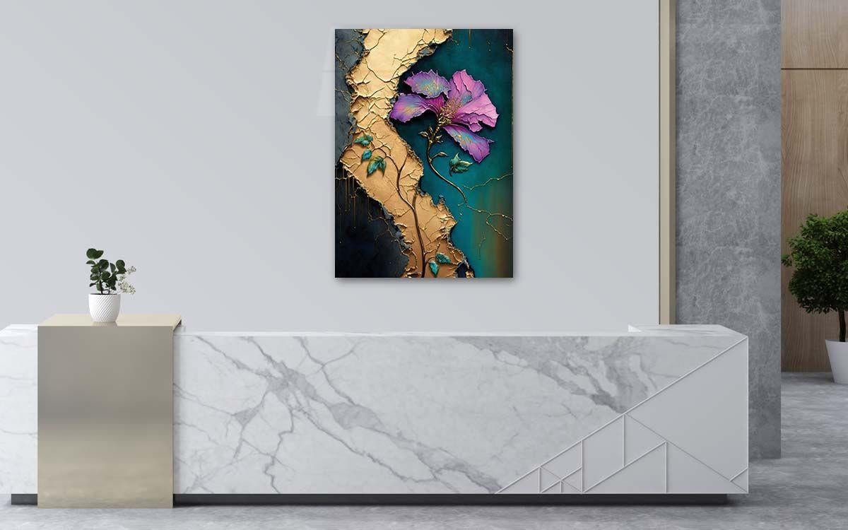 Dikey Sanat Temalı Cam Tablo 319