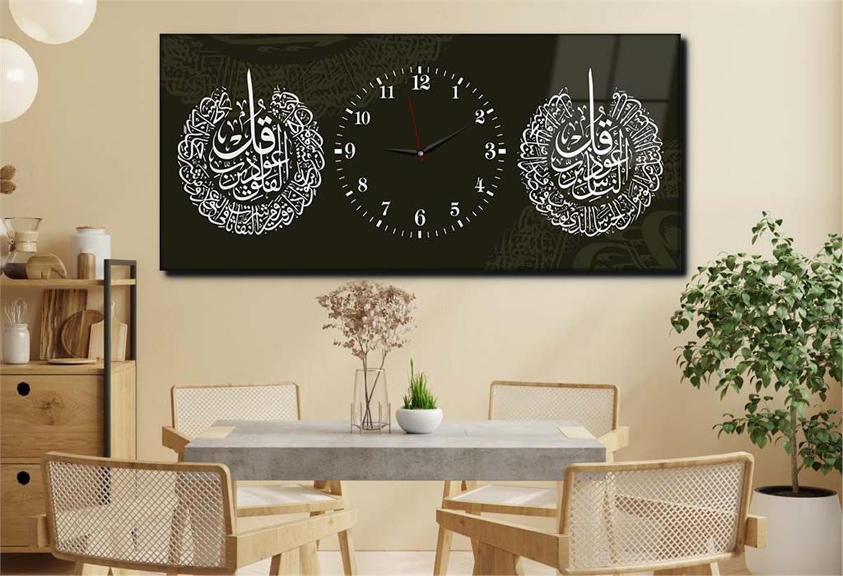 Middle-Clock, Religious-Themed Horizontal Glass Wall Painting 072
