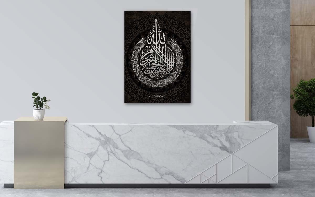 Religiöses Thema auf bedrucktem Glas