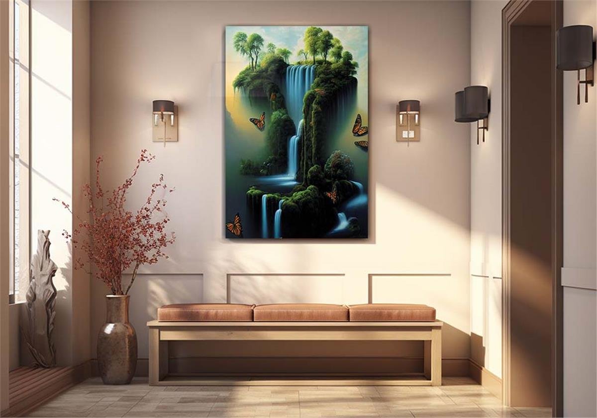 Dikey Sanat Temalı Cam Tablo 307