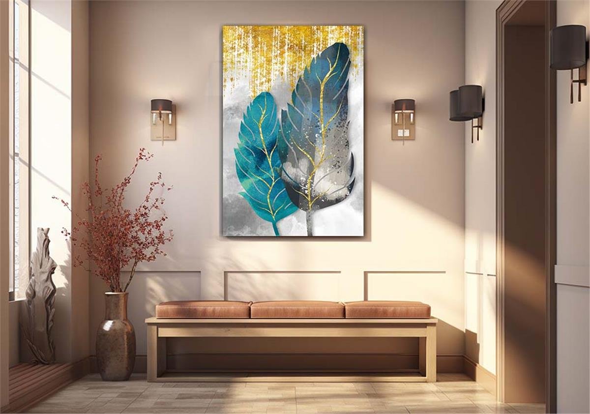 Dikey Sanat Temalı Cam Tablo 334