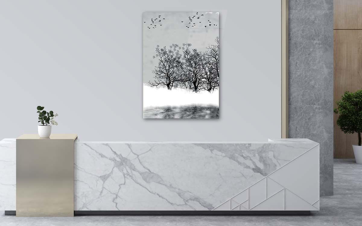 Dikey Sanat Temalı Cam Tablo281
