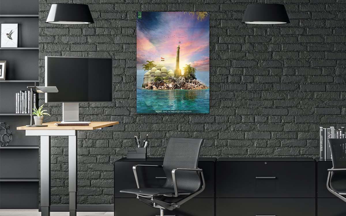 Kunst Thema auf bedrucktem Glas