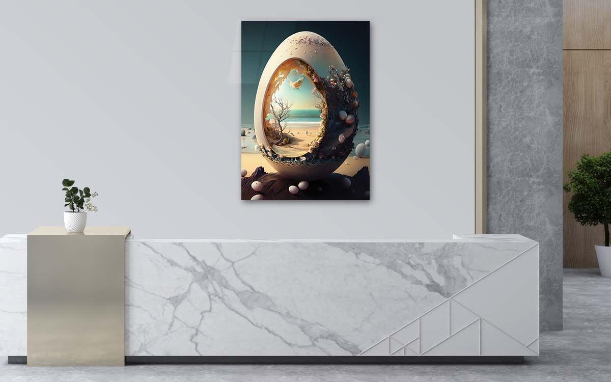 Dikey Sanat Temalı Cam Tablo 311