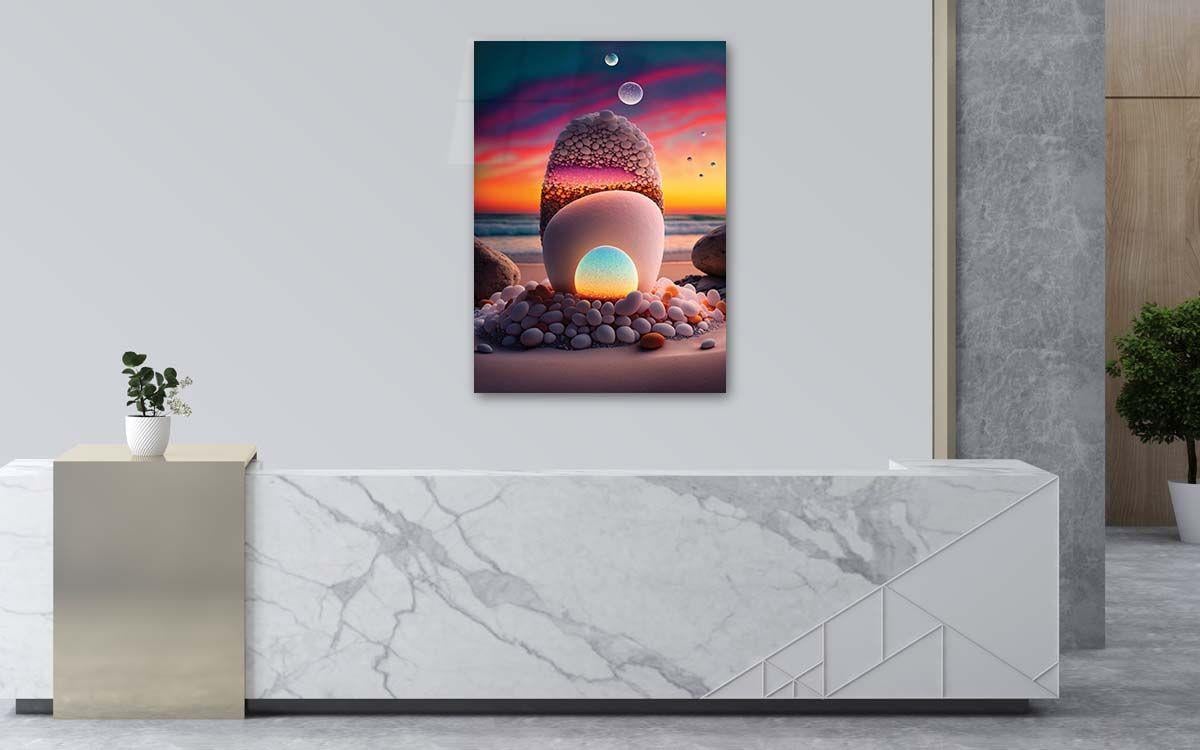 Dikey Sanat Temalı Cam Tablo 309