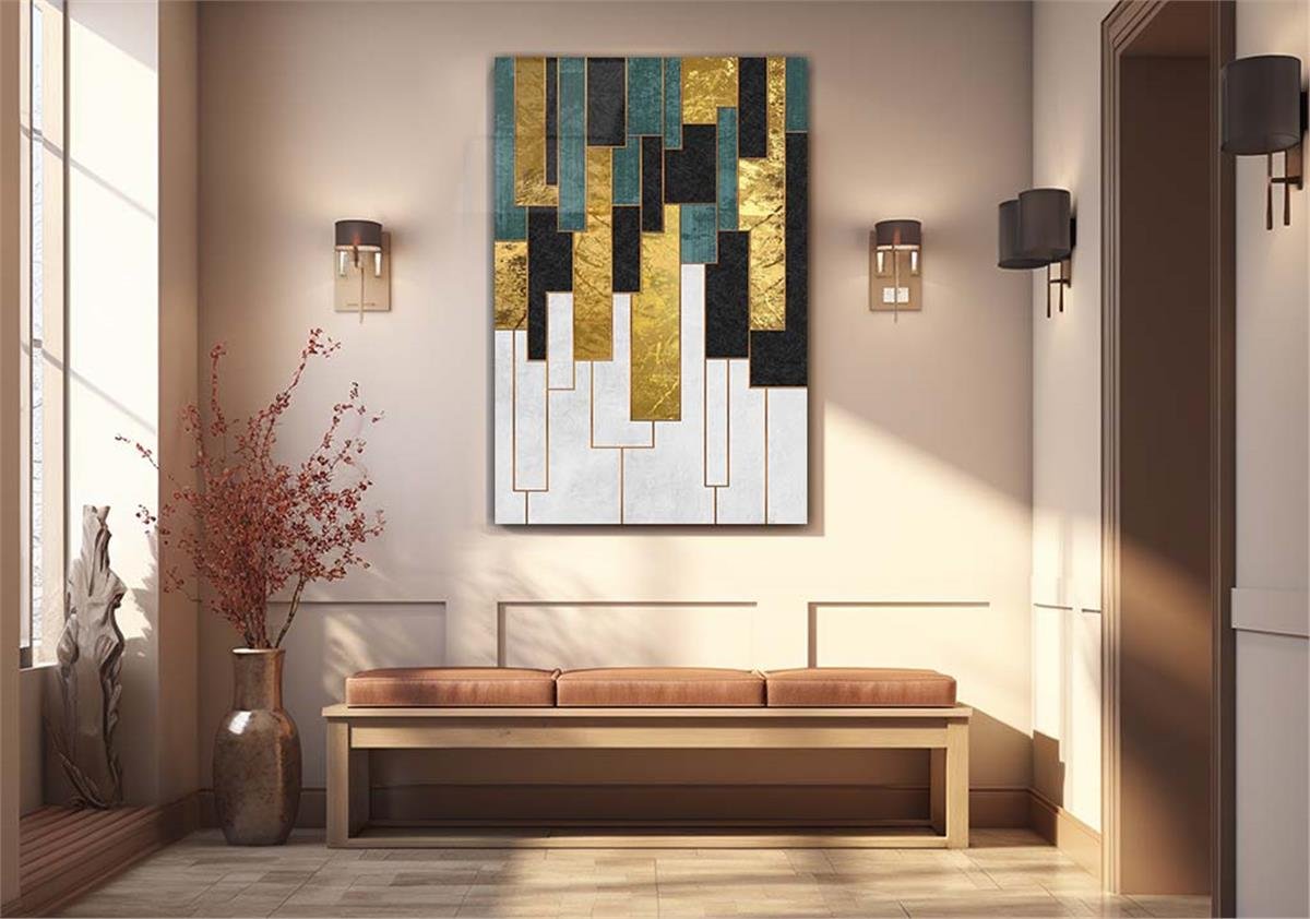Dikey Sanat Temalı Cam Tablo 296