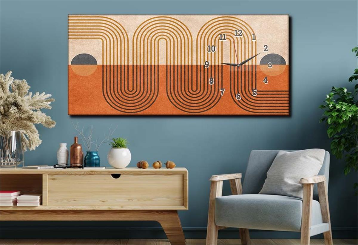 Side-Clock, Art And Nature-Themed Horizontal Glass Wall Painting 115