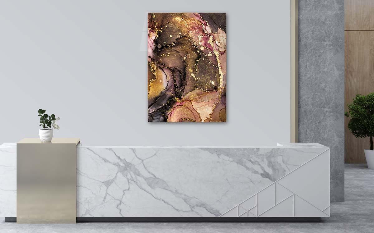 Dikey Sanat Temalı Cam Tablo 315