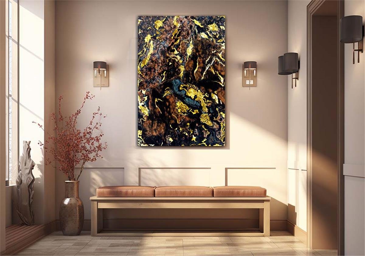 Dikey Sanat Temalı Cam Tablo 293