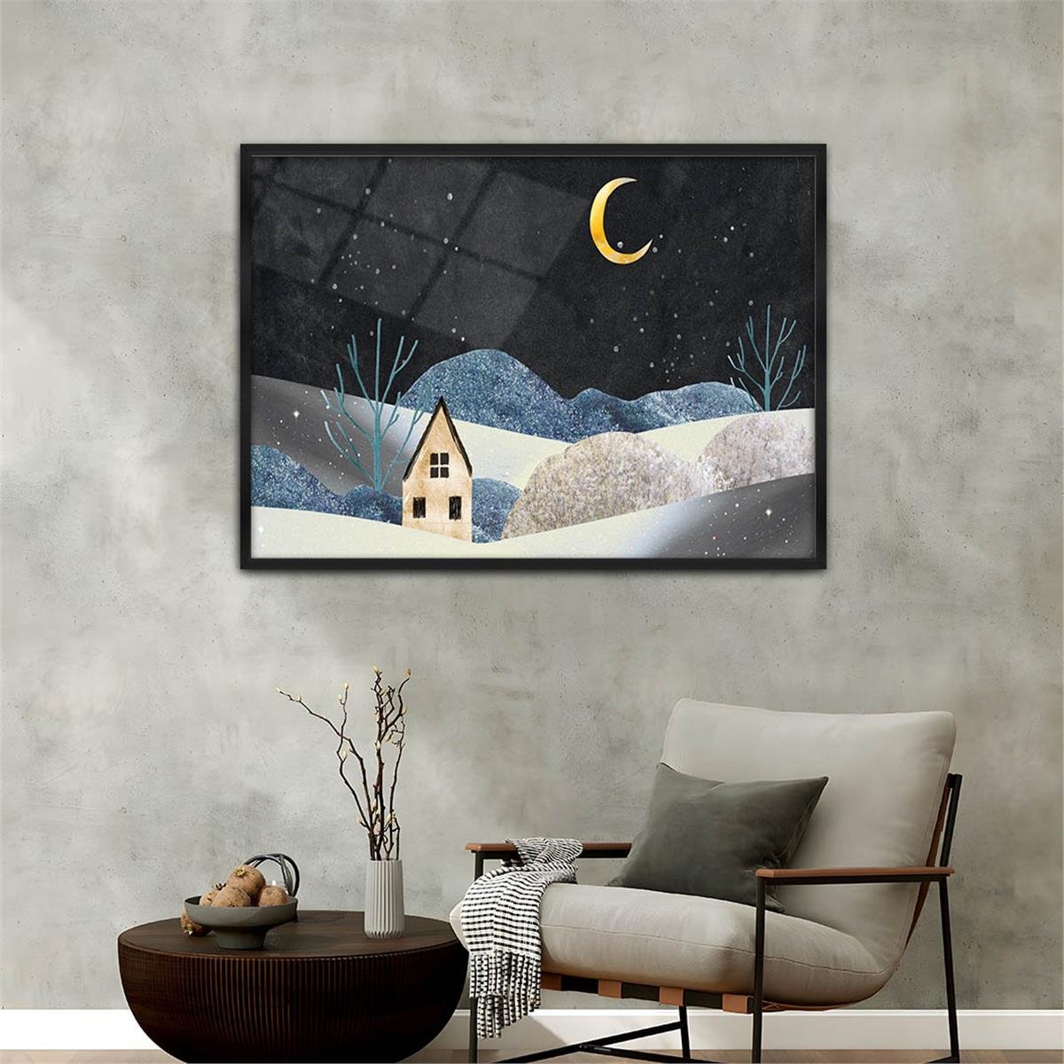 Aluminum-Framed Art-Themed Tempered Glass Wall Art 117