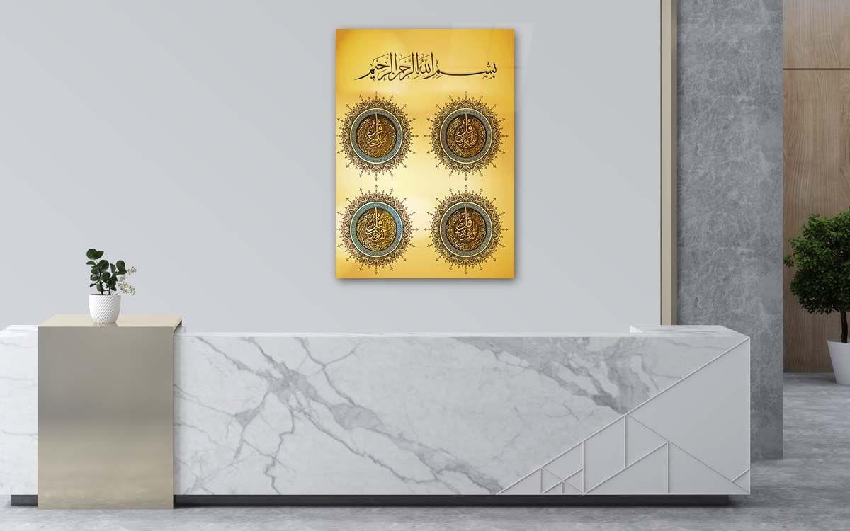 Religiöses Thema auf bedrucktem Glas