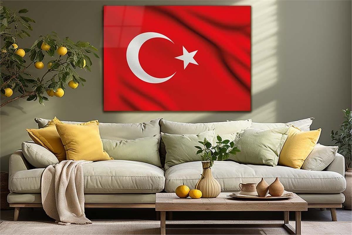Yatay Vatan Temalı Cam Tablo66