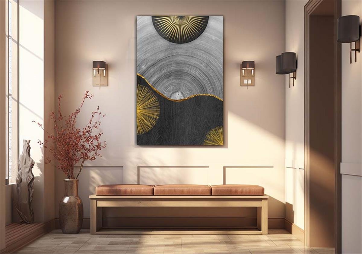 Dikey Sanat Temalı Cam Tablo 291
