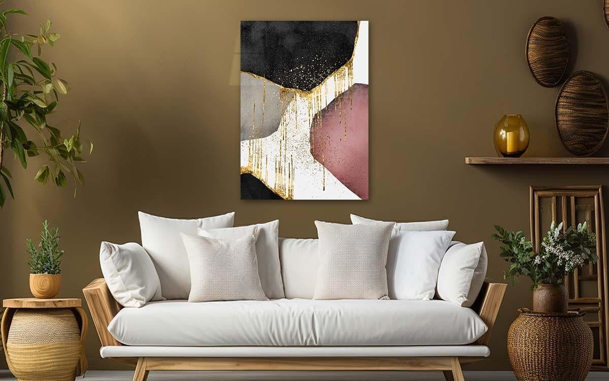 Dikey Sanat Temalı Cam Tablo 301