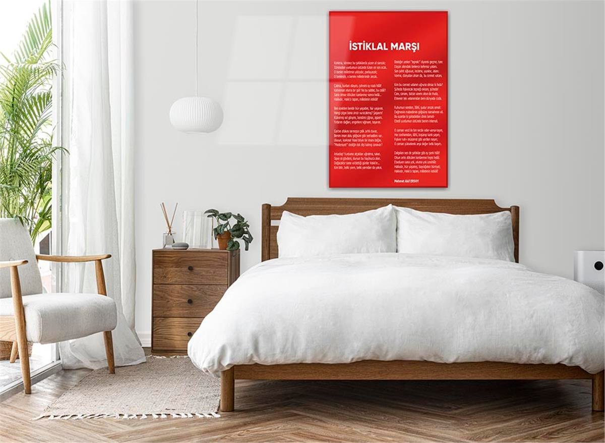Turkish National Anthem Tempered Glass Wall Art 
