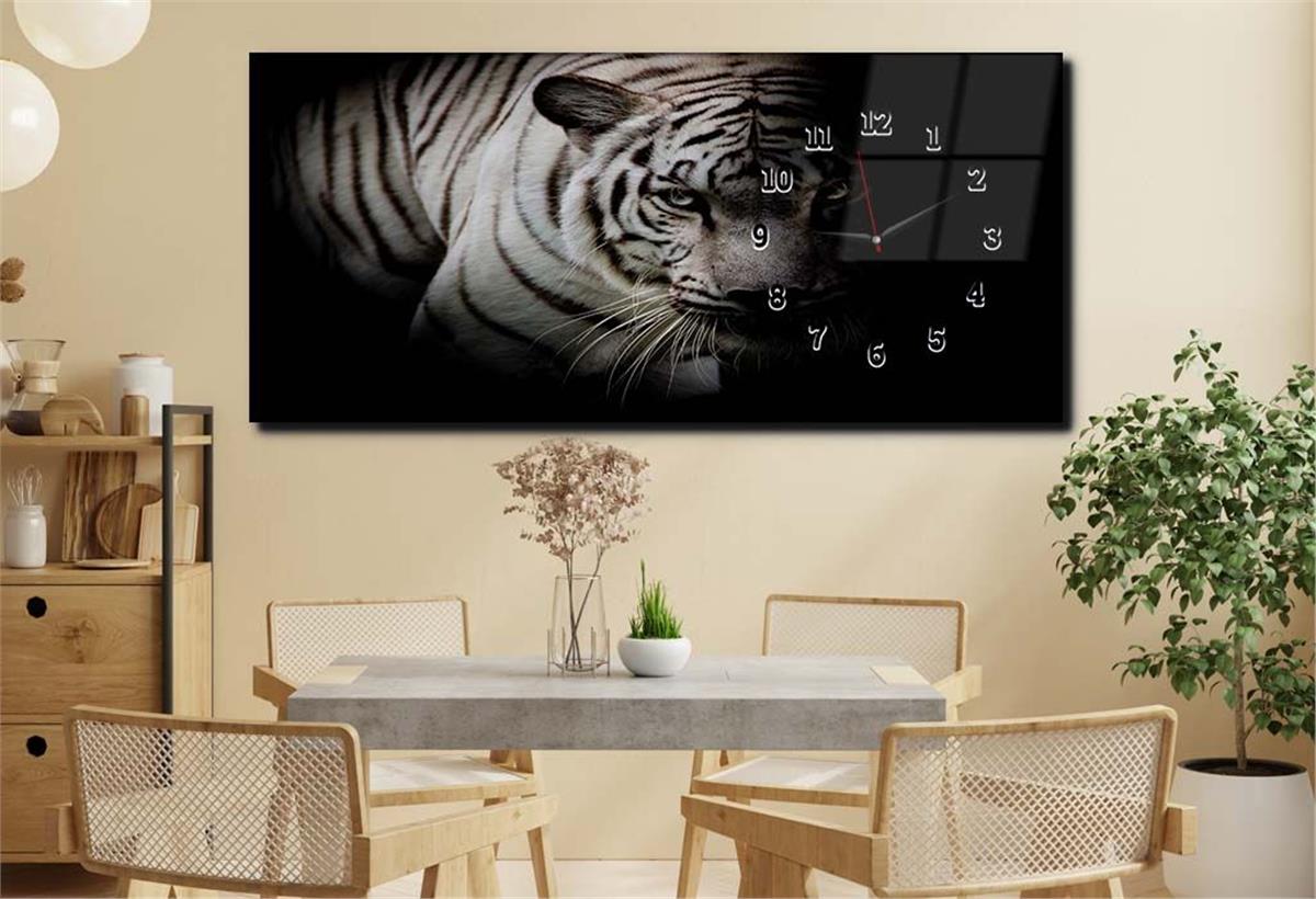 Side-Clock, Art And Nature-Themed Horizontal Glass Wall Painting 134
