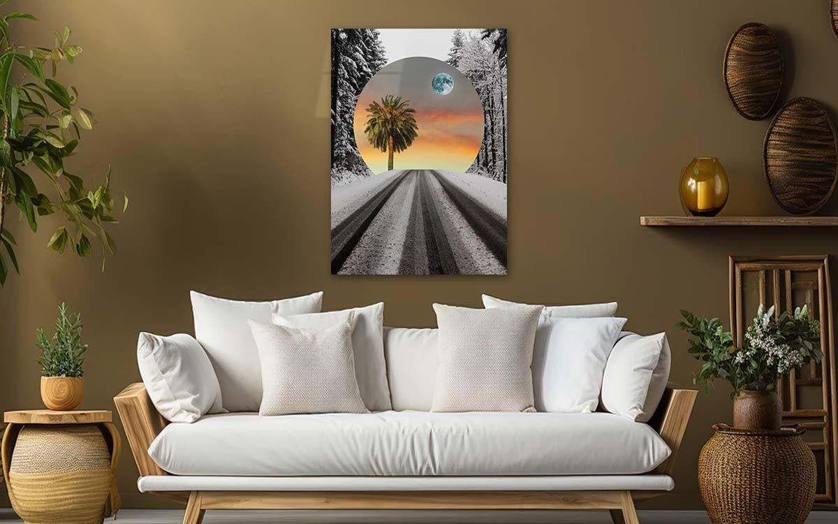 Dikey Sanat Temalı Cam Tablo 305