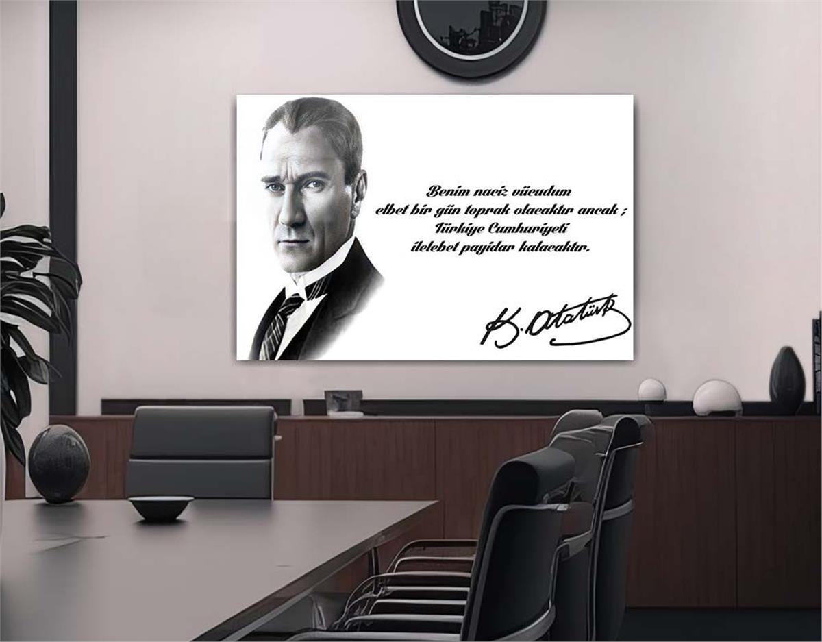 MUSTAFA KEMAL ATATÜRK GÖRSELLİ CAM TABLO