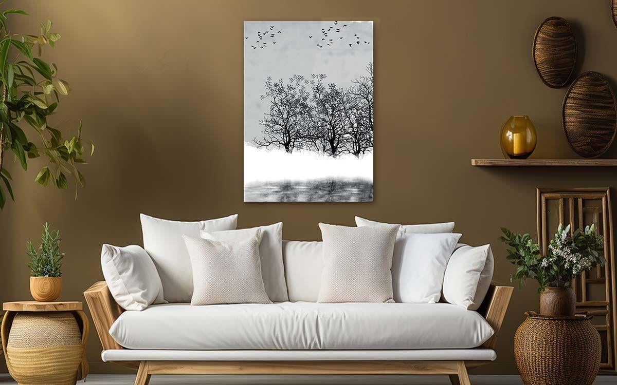 Dikey Sanat Temalı Cam Tablo281