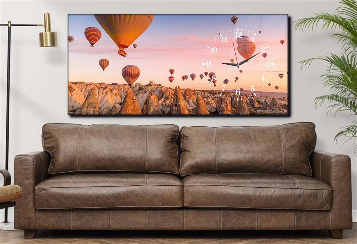 Side-Clock, Art And Nature-Themed Horizontal Glass Wall Painting 079