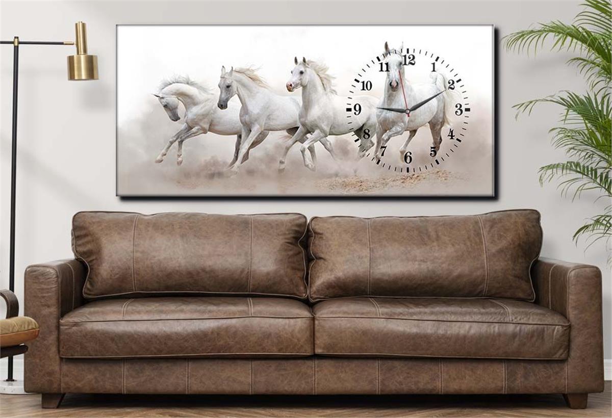 Side-Clock, Art And Nature-Themed Horizontal Glass Wall Painting 069
