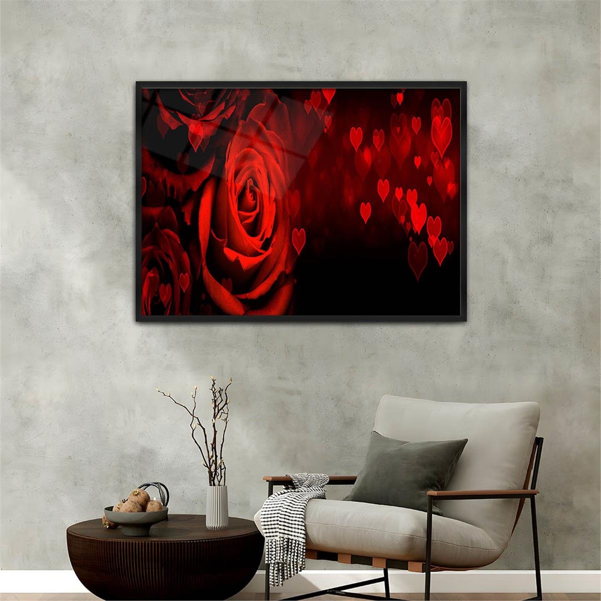 Aluminum-Framed Natured-Themed Tempered Glass Wall Art 094