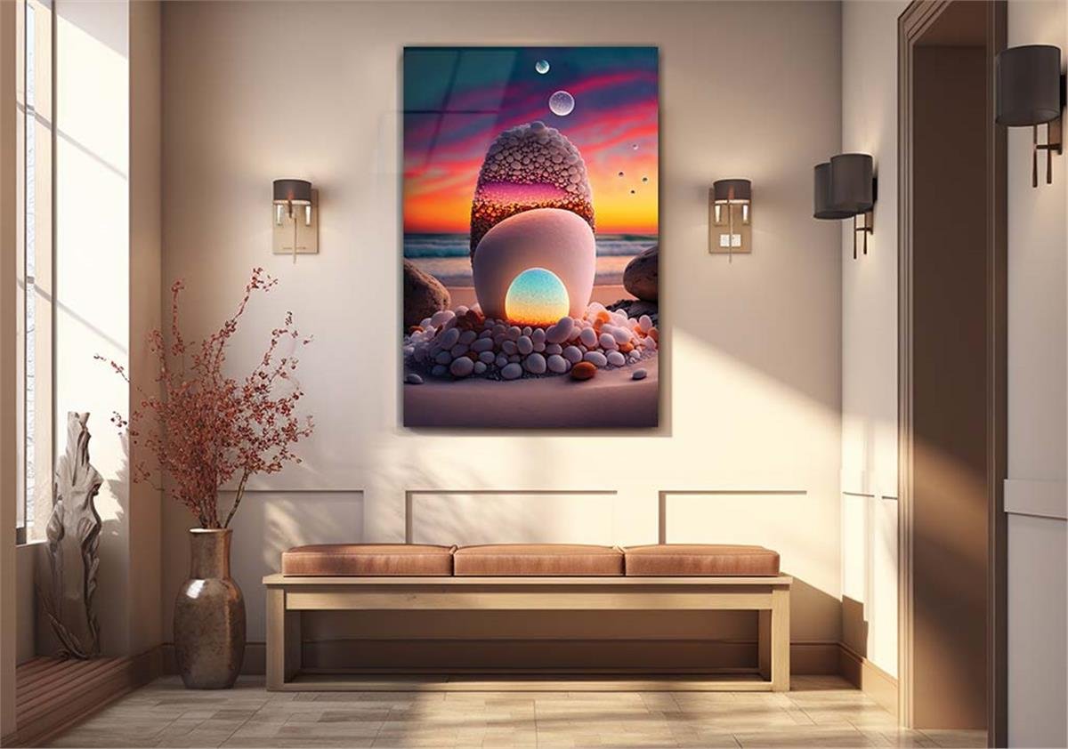 Dikey Sanat Temalı Cam Tablo 309