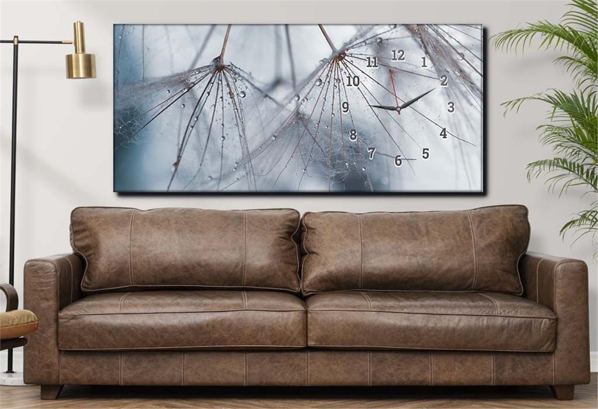 Horizontaal, Aan De Zijkant Voorzien Van Een Klok, Kunst en Natuur Thema Gehard Glasschilderij 117