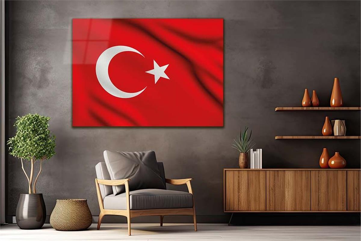 Yatay Vatan Temalı Cam Tablo66