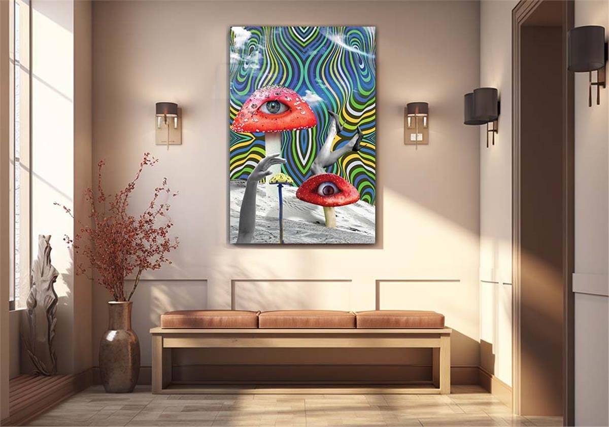Dikey Sanat Temalı Cam Tablo 330