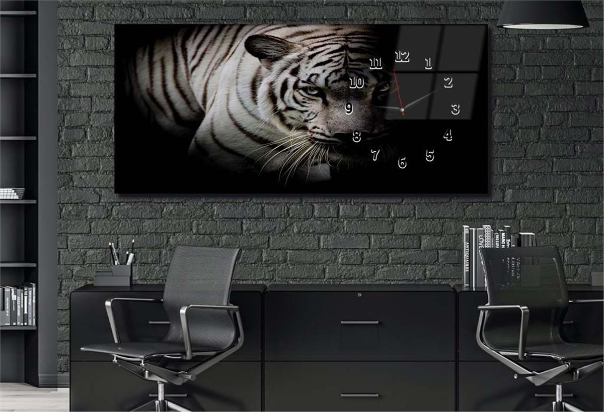 Side-Clock, Art And Nature-Themed Horizontal Glass Wall Painting 134