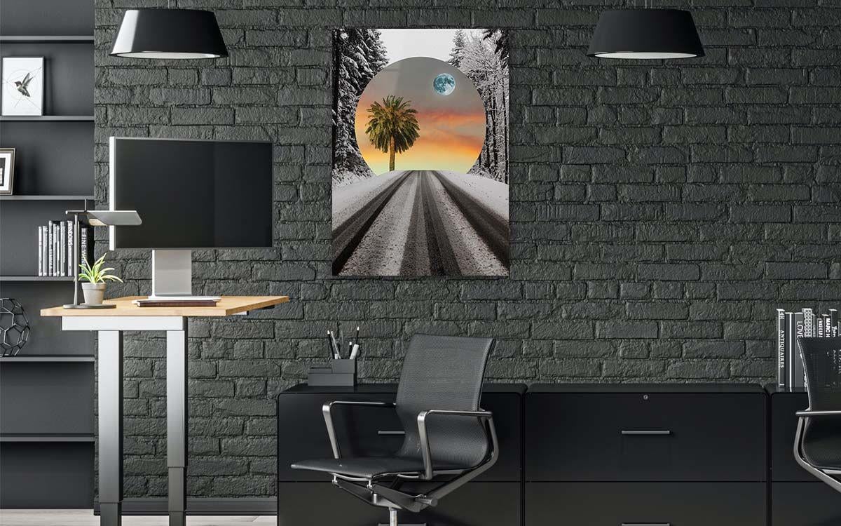 Dikey Sanat Temalı Cam Tablo 305